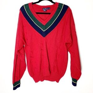 Nautica Vintage sweater pullover men’s XL red